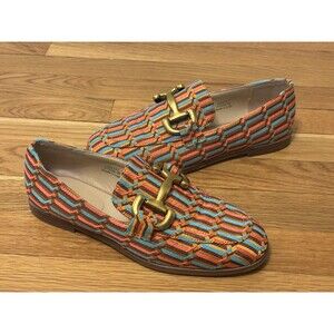 Boden Snaffle Jacquard Loafers Geometric Woven Slip On Size 38 (7.5 US)